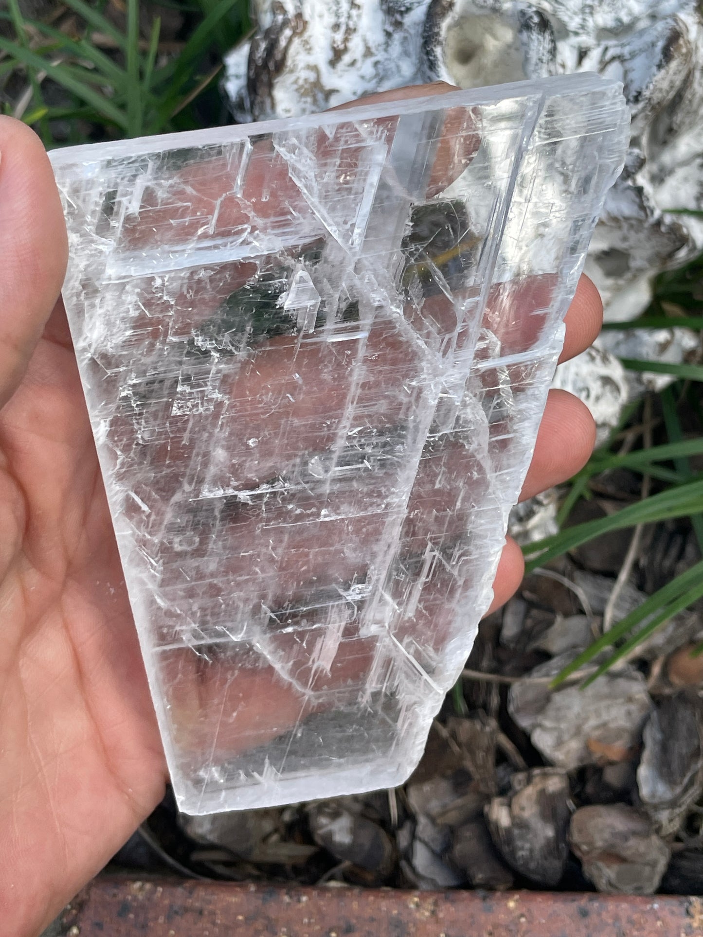 Real selenite slab