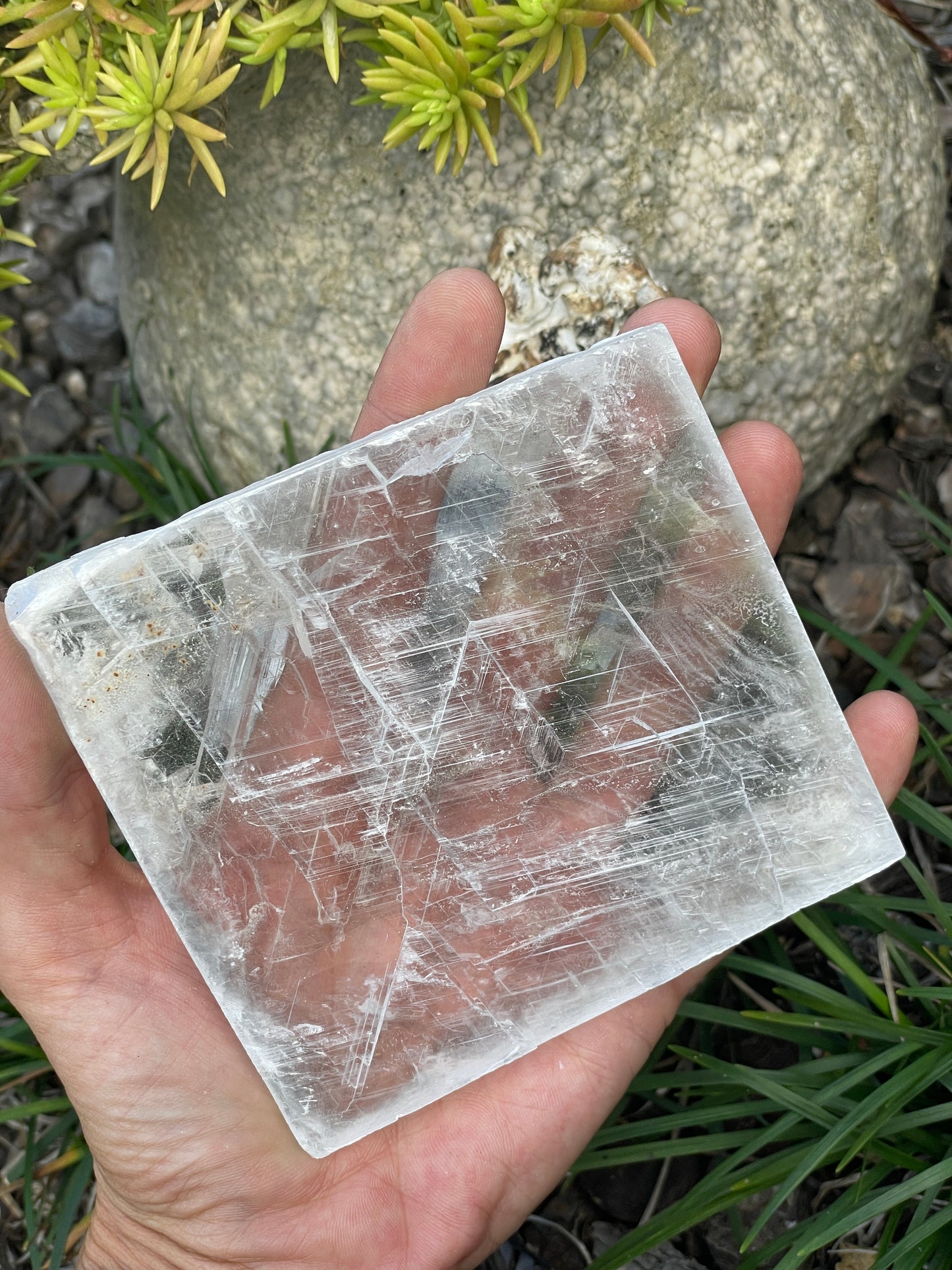 Real selenite slab