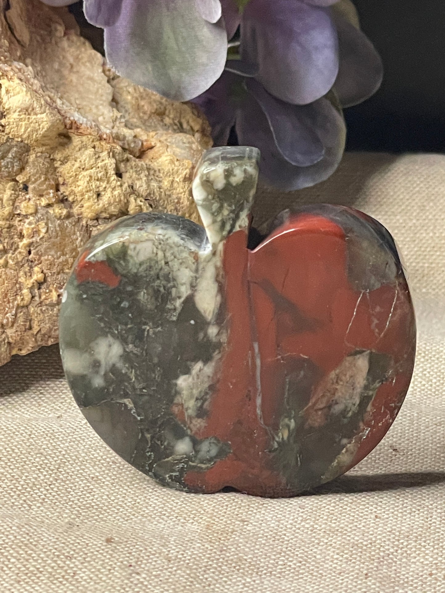 Bloodstone apple carving