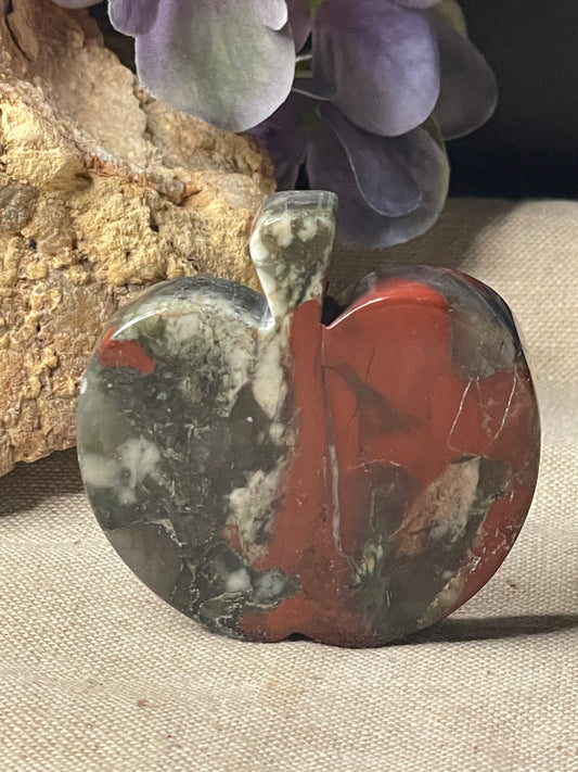 Bloodstone apple carving