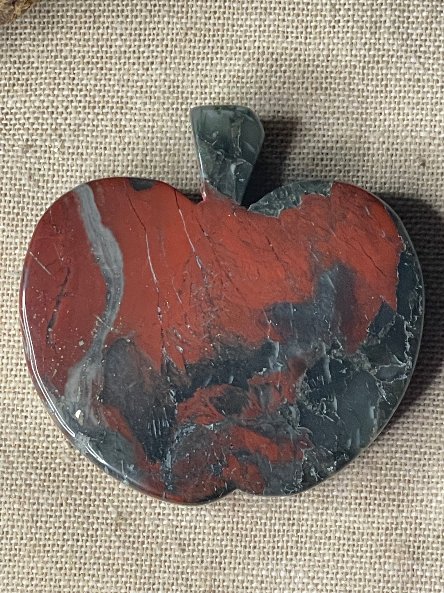 Bloodstone apple carving