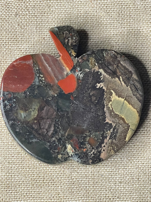 Bloodstone apple carving