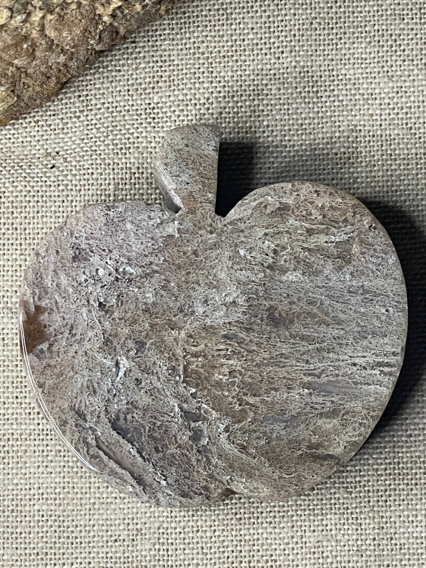 Moss Agate apple carving