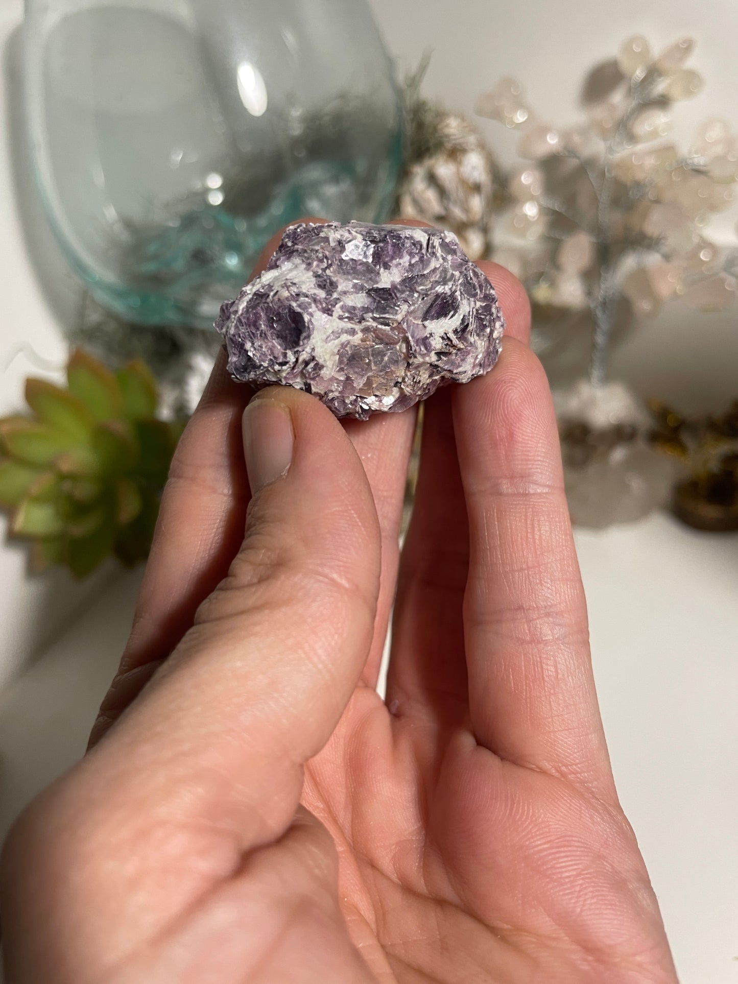 Lepidolite blade cluster