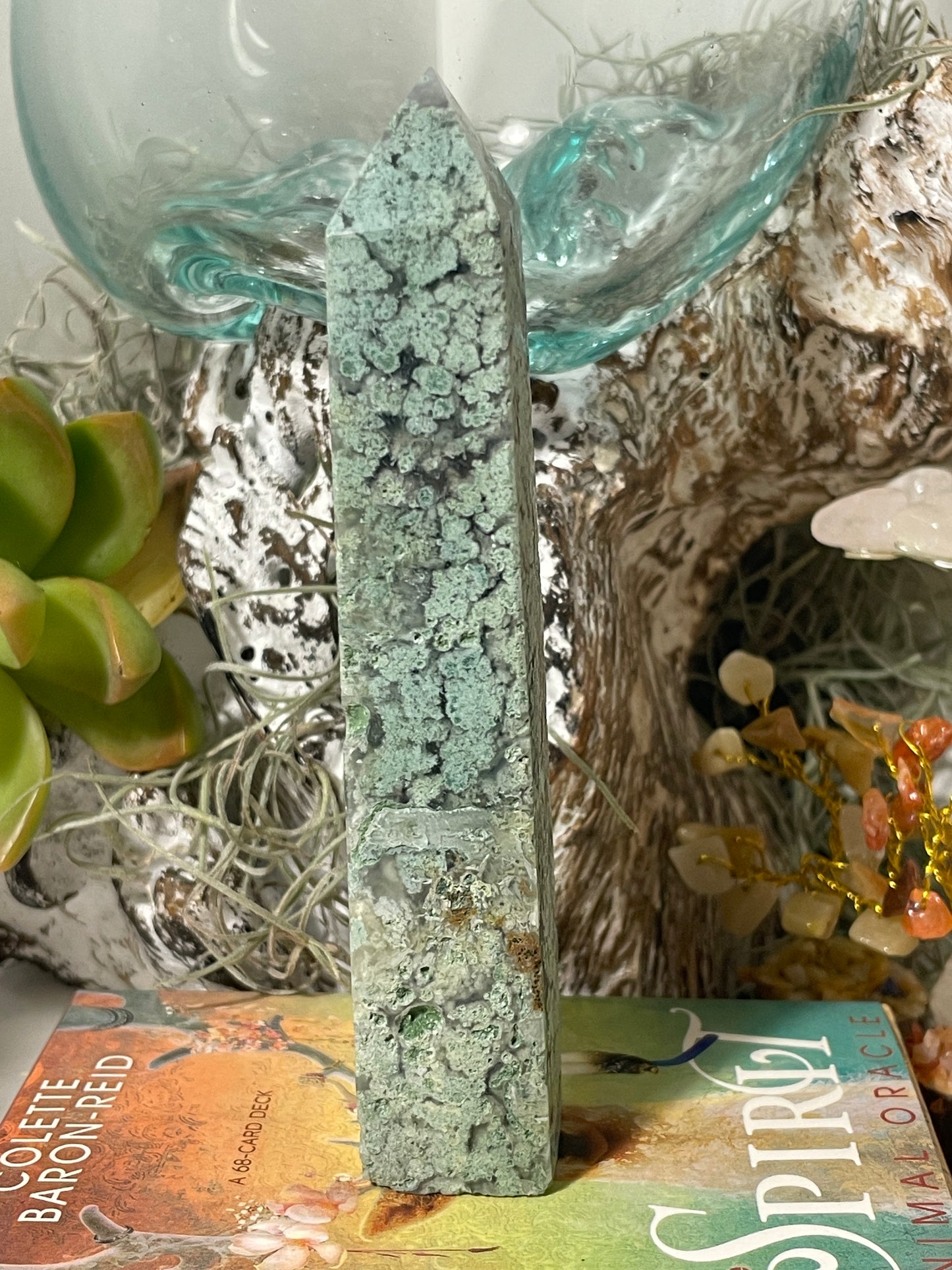 Moss agate tower