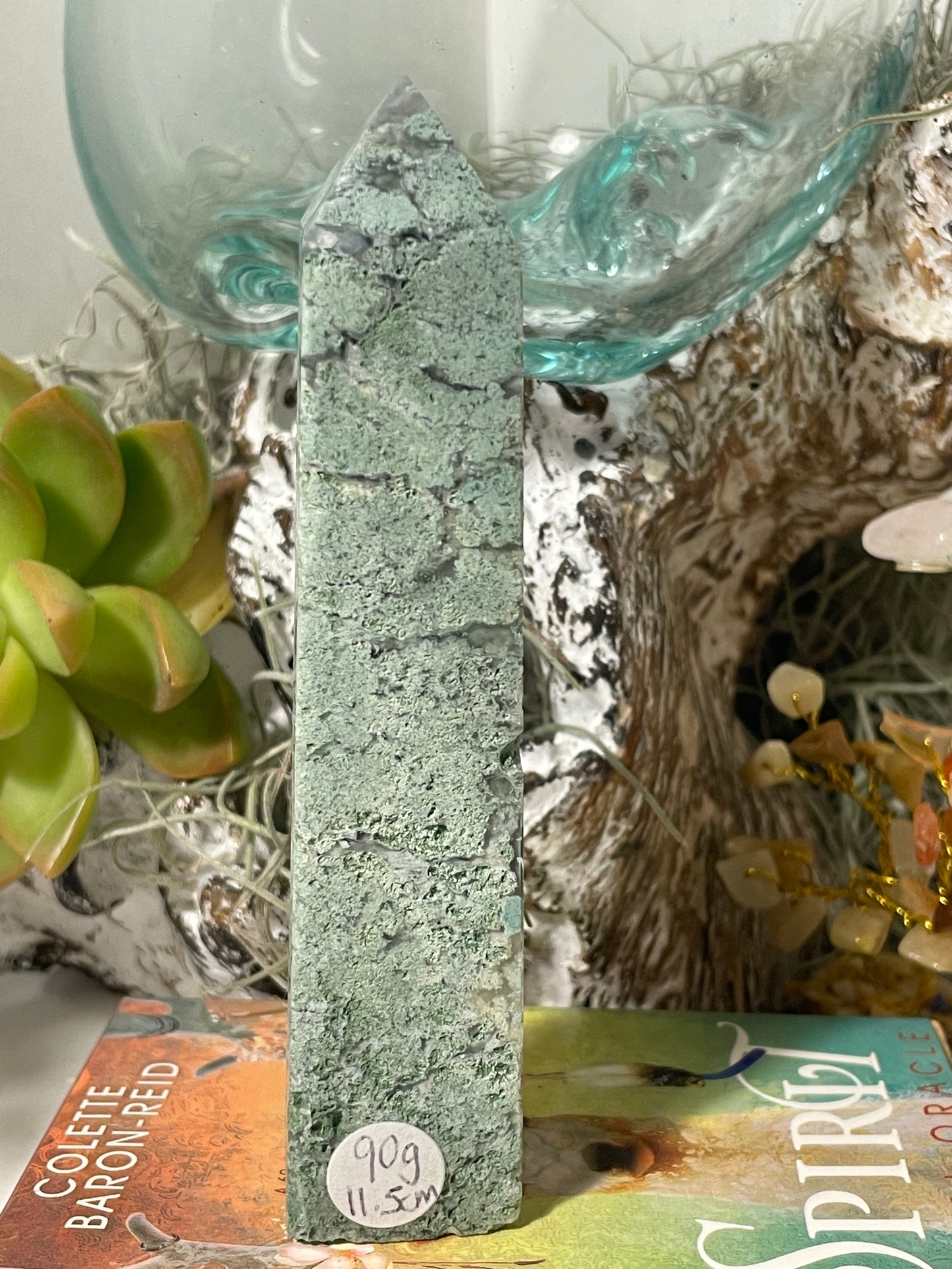 Moss agate tower