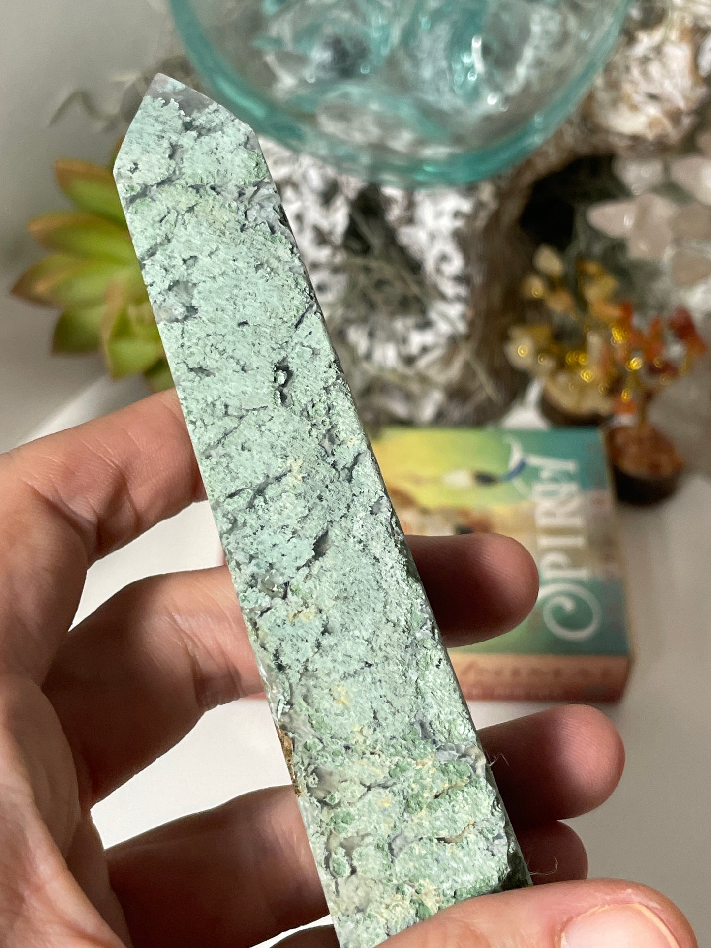 Moss agate tower