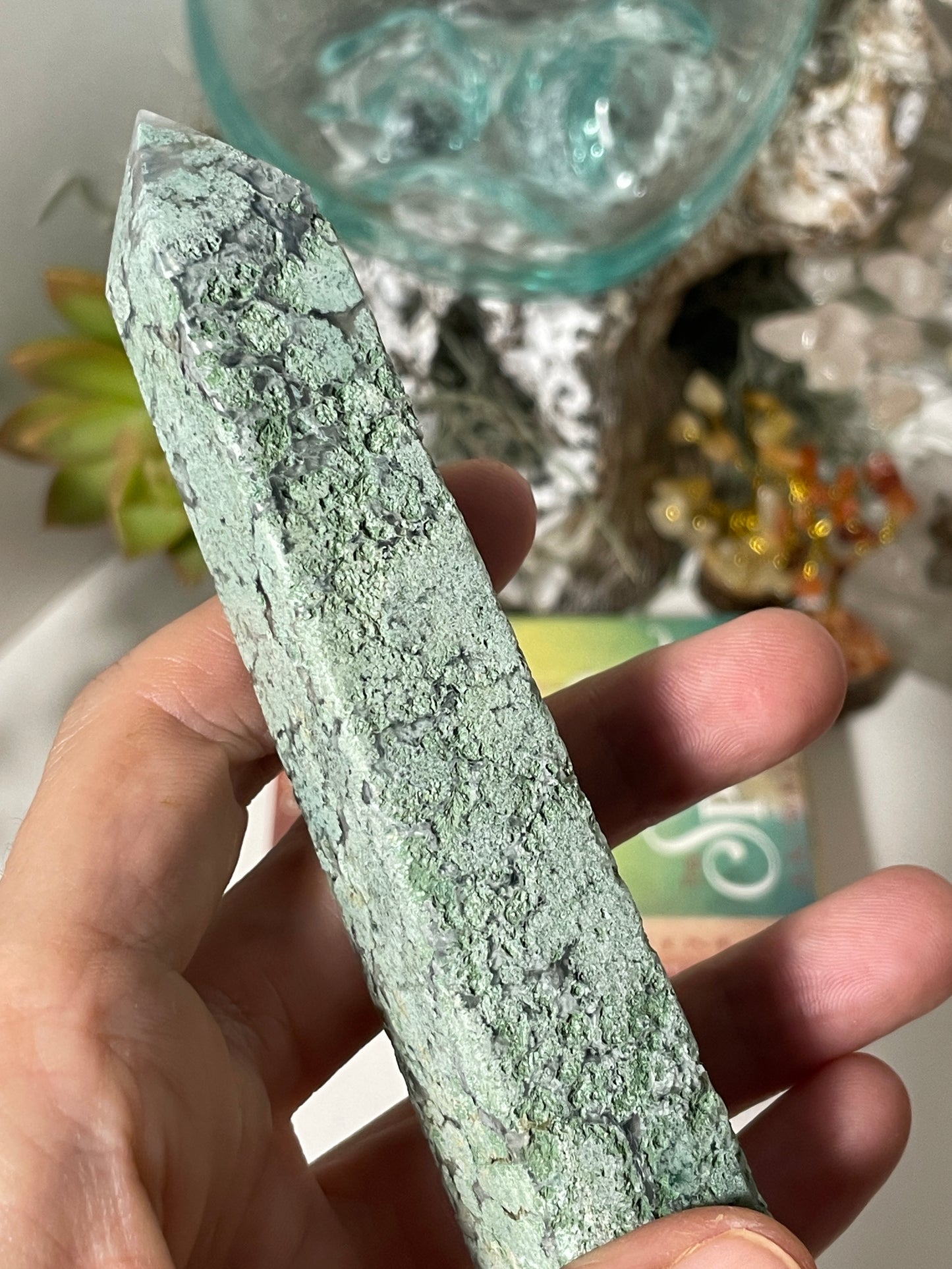 Moss agate tower