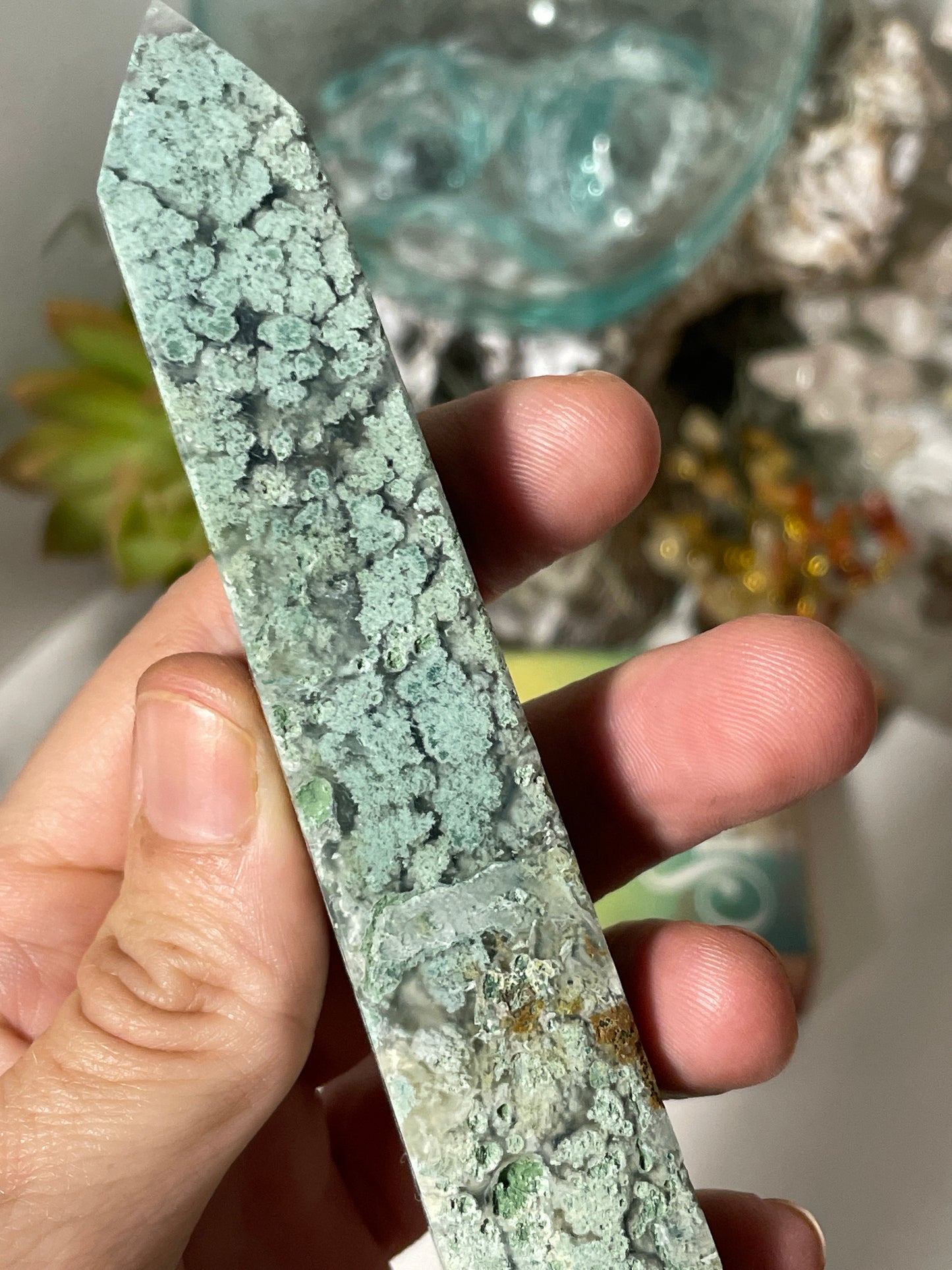 Moss agate tower