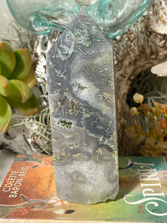 Moss agate tower