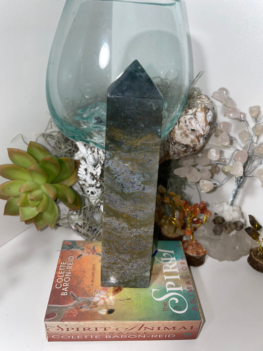 Moss agate tower