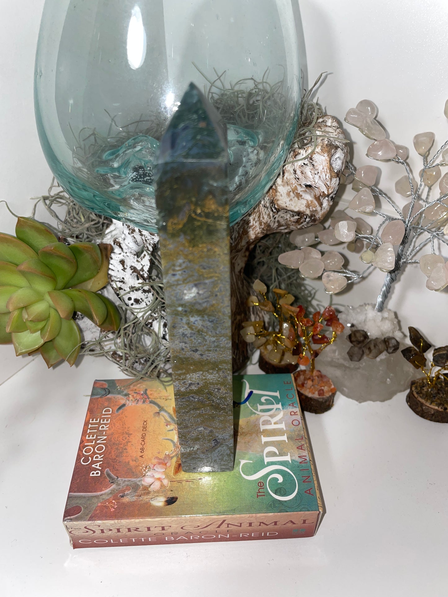 Moss agate tower