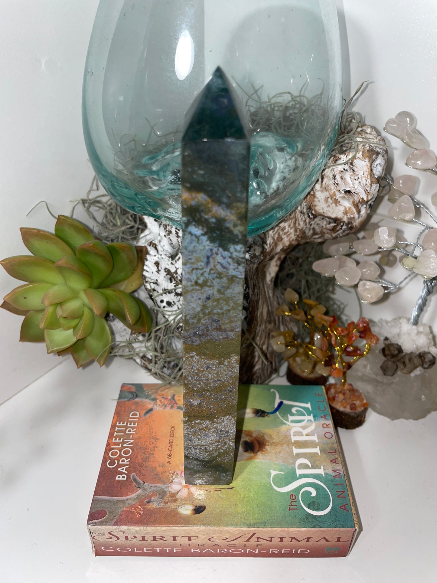 Moss agate tower