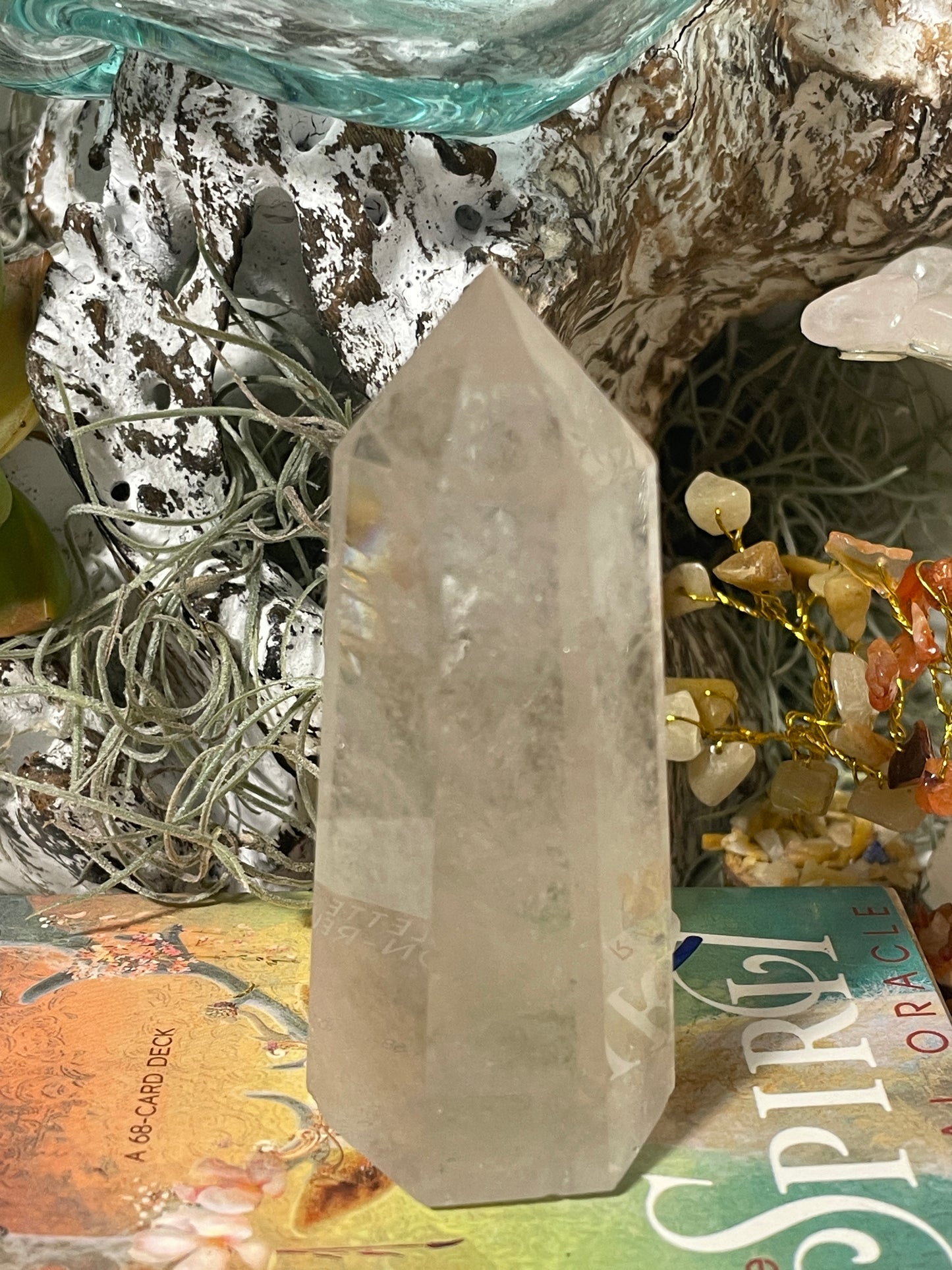 Clear quartz tower
